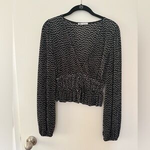 Zara Black and White Polka Dot Top
